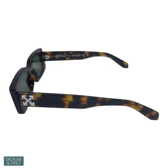 Off-White Arthur Havana Green Lens Rectangle Sunglasses OERI016 6455 NEW/NIB!! main image 4